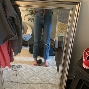 Levi’s 501 medium wash jeans high rise